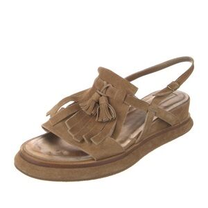 Dries Van Noten Brown Suede Fringe Sandals